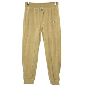 Juicy Couture x Forever 21 Velour Rhinestone Pants Joggers L Champagne
